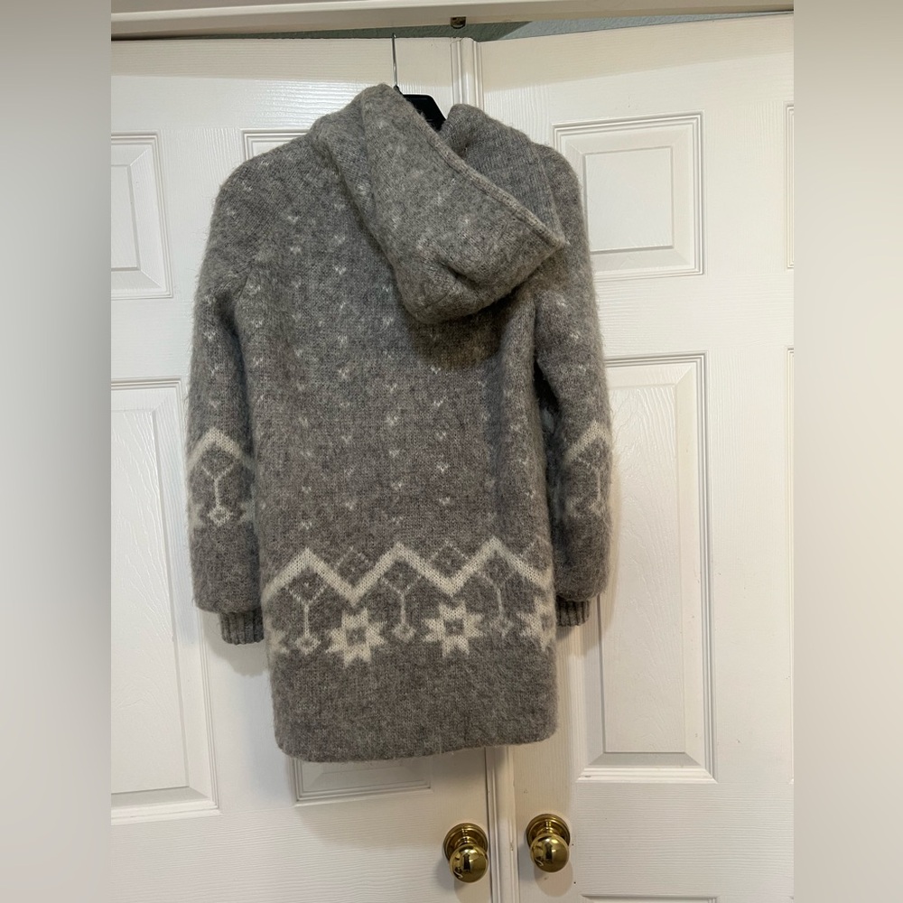 Hilda Ltd Hoodie acket Women Small Gray Iceland Wool coat READ‎ BELOW FLAWED